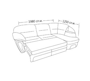 Кутовий диван Лаура з отоманкою (довгий бік)