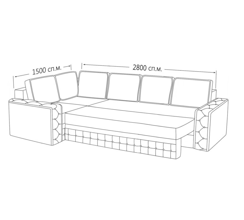 Потрійний кутовий диван Рим